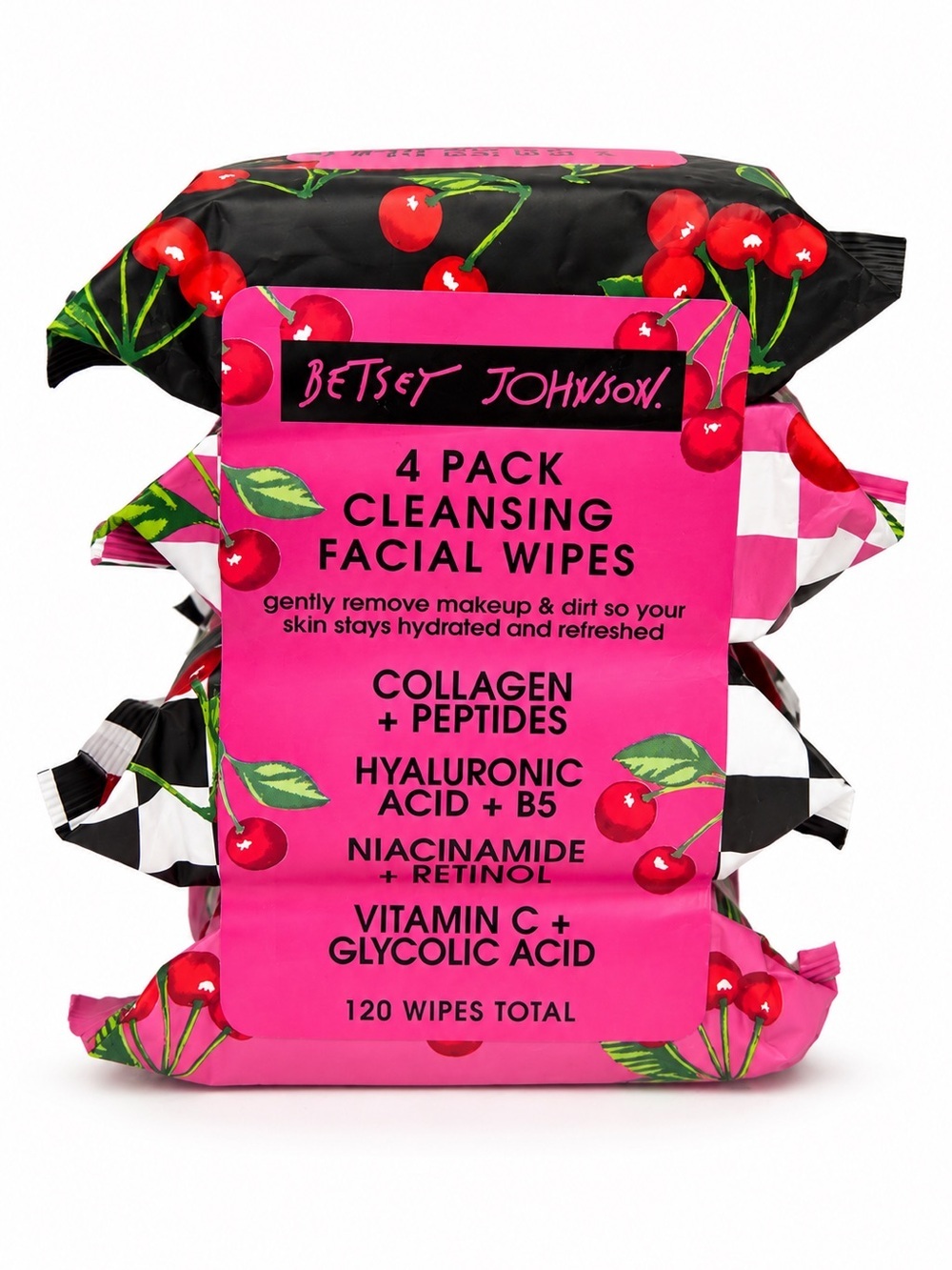 Betsey Johnson Cleansing Facial Wipes - 4 Pack